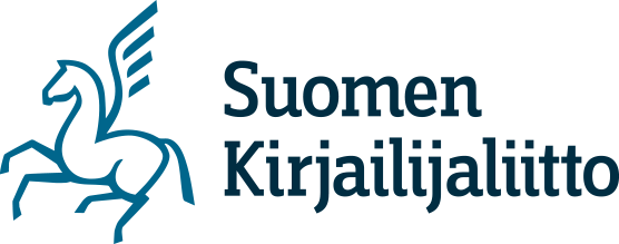 Suomen Kirjailijaliitto logo. Länk går till stiftelsens hemsida